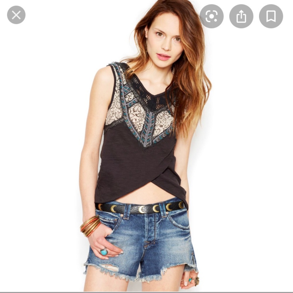 Free People Sahara Wrap Beaded Top